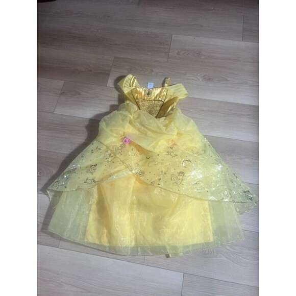 Authentic Disney Store Belle Costume 9/10 Girl Beauty and the Beast - Picture 1 of 8